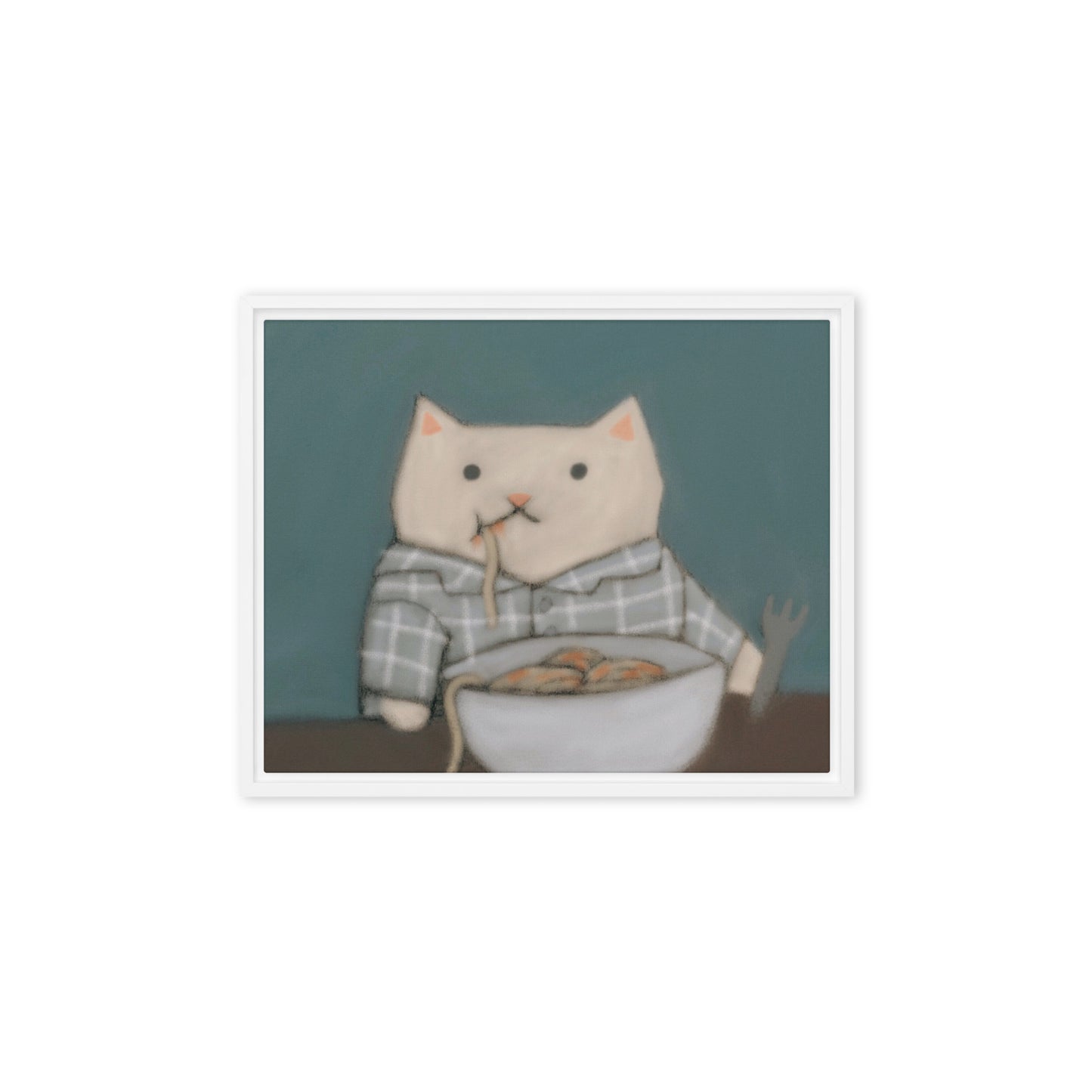 Francois Eats Carbs on Framed Canvas