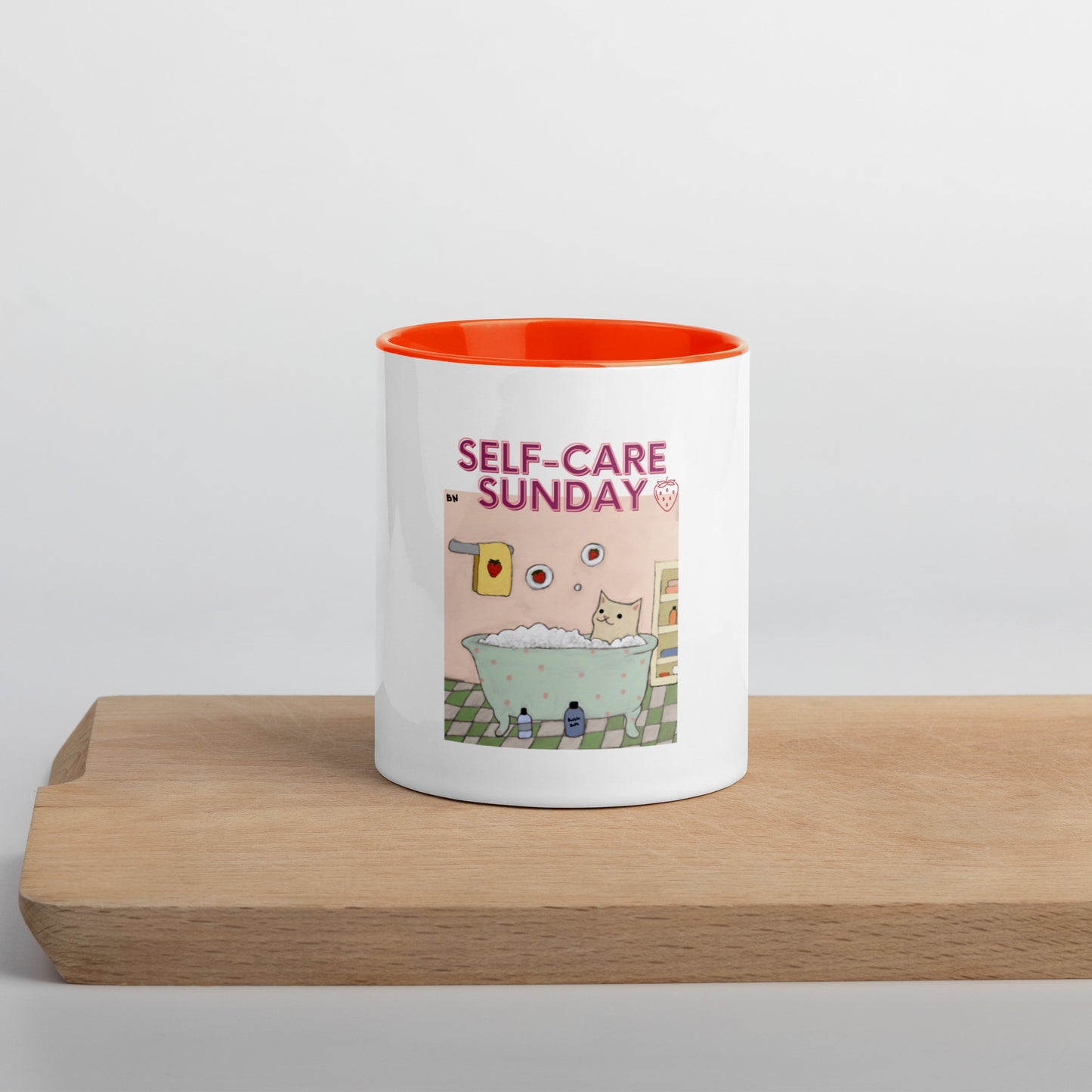 Moonflower Self-Care Sunday Strawberry Cat Mug