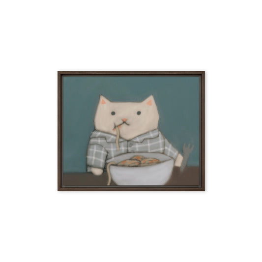 Francois Eats Carbs on Framed Canvas