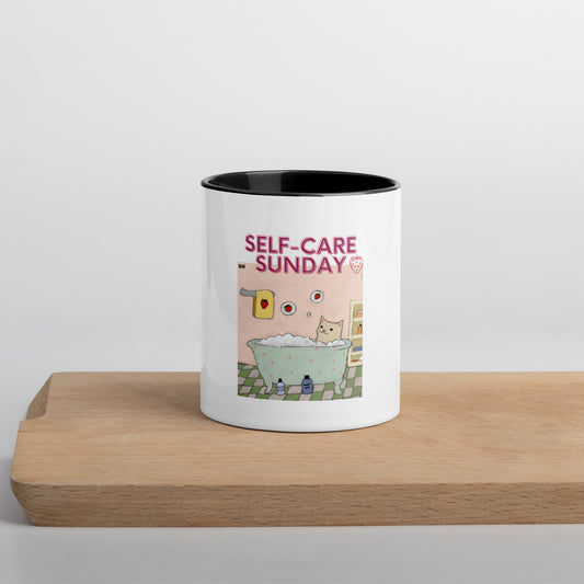 Moonflower Self-Care Sunday Strawberry Cat Mug